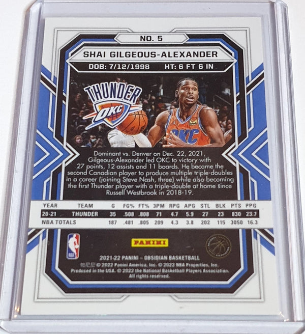 2021 Panini Obsidian Shai Gilgeous-Alexander #5 PULSAR Holo - Ready to Grade