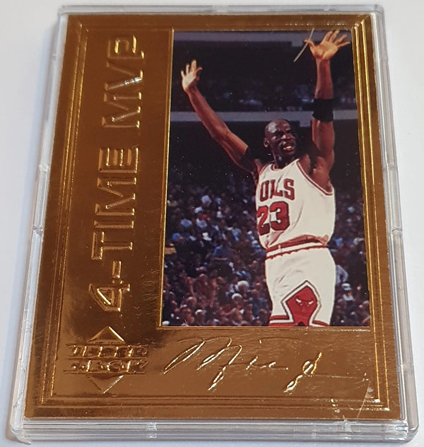 1996 Upper Deck Michael Jordan 22KT GOLD 4-Time MVP - Box & COA