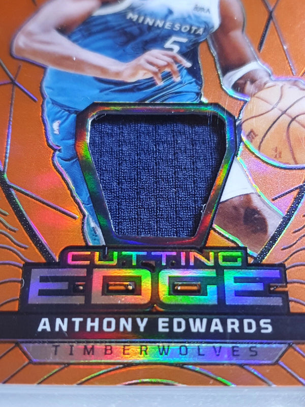 2023 Obsidian Anthony Edwards #PATCH ORANGE FLOOD /99 Game Worn Jersey - Rare
