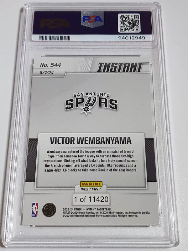 2023 Panini Instant Victor Wembanyama Rookie #544 /11420 RC - PSA 10 (Low POP)