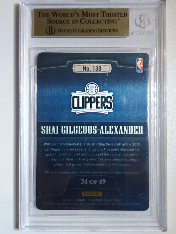 2018 Dominion Shai Gilgeous-Alexander Rookie RED /49 Metal RC - BGS 9.5 (POP 1)