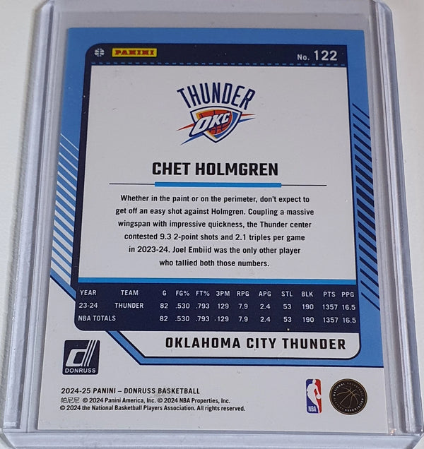 2024 Panini Donruss Chet Holmgren #122 CHOICE BLUE /49 Holo - Ready to Grade
