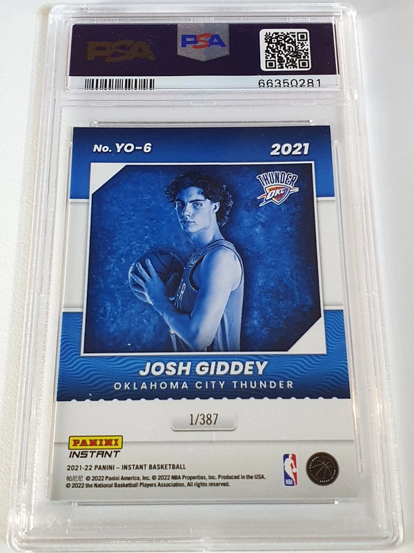 2021 Panini Instant Josh Giddey Rookie #YO-6 /387 Year One RC - PSA 9 (POP 5)