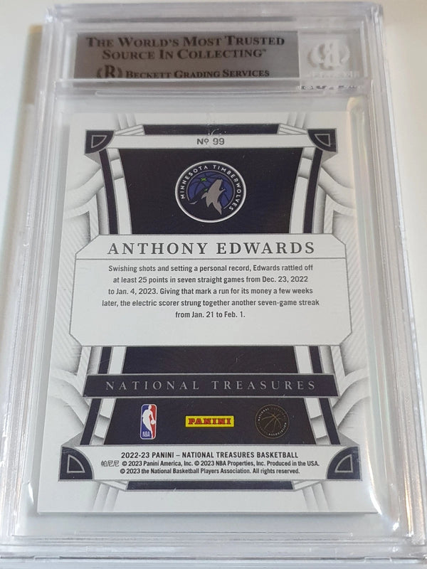 2022 National Treasures Anthony Edwards #99 SILVER 01/99 - BGS 9 (POP 1)
