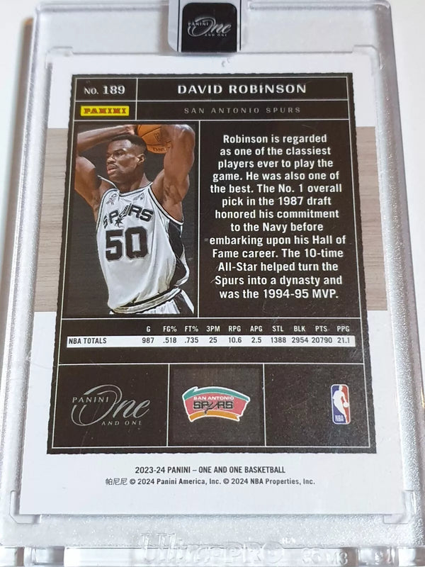 2023 Panini One and One David Robinson #189 PURPLE /25 Holo - Panini Sealed