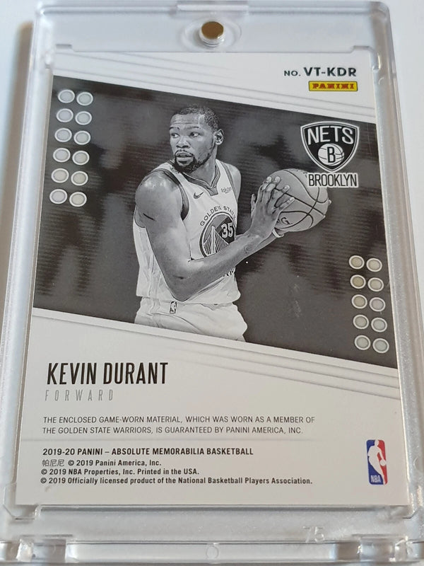 2019 Panini Absolute Memorabilia Kevin Durant #PATCH Game Worn Dual Jersey