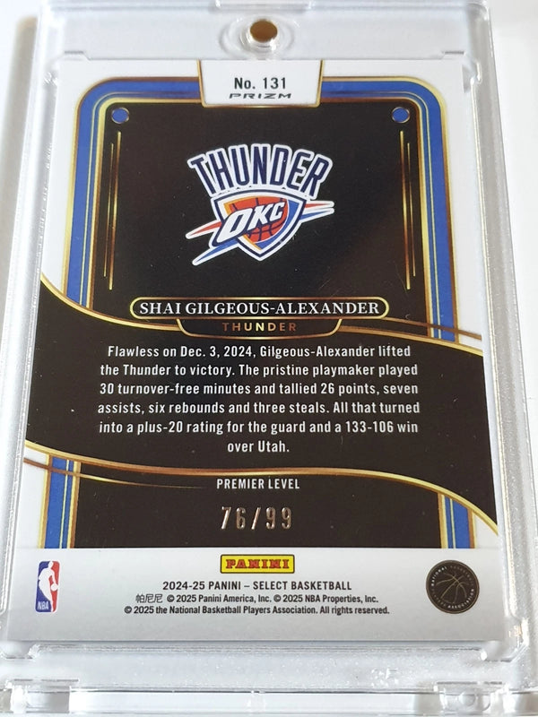 2024 Panini Select Shai Gilgeous-Alexander #131 PURPLE /99 Holo - Ready to Grade