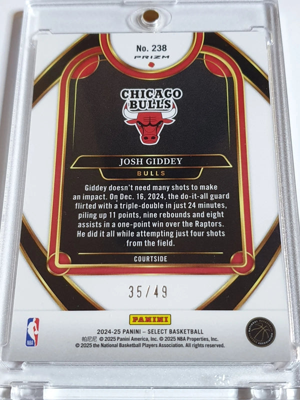 2024 Panini Select Josh Giddey #238 DISCO RED /49 Holo (Bulls) - Ready to Grade