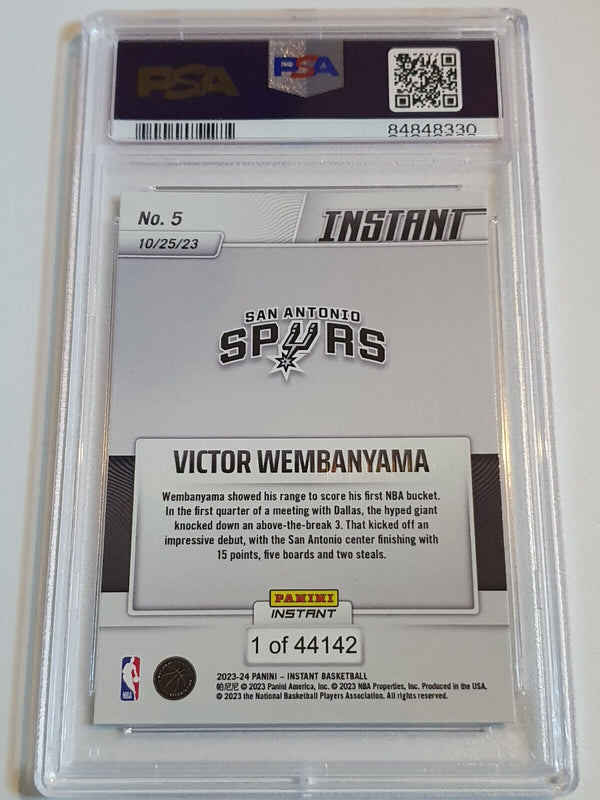 2023 Panini Instant Victor Wembanyama #5 Rookie /44142 RC - PSA 9 (LOW POP)