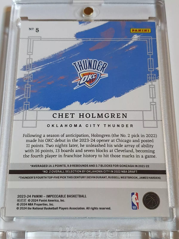 2023 Panini Impeccable Chet Holmgren #5 SILVER /75 Edition - Ready to Grade