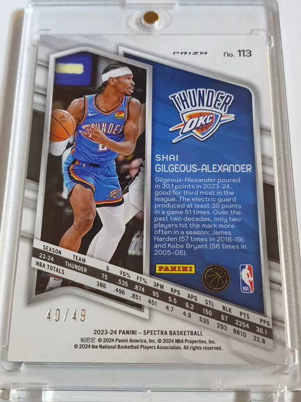 2023 Spectra Shai Gilgeous-Alexander #113 RED YELLOW HYPER /49 Holo - Rare