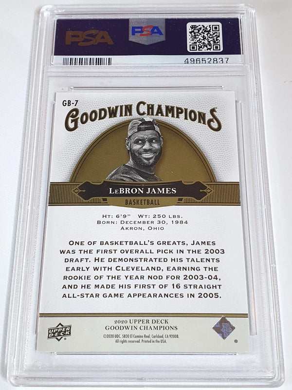 2020 UD Goodwin Champions LeBron James #GB7 RED /249 Holo - PSA 9 (POP 13)