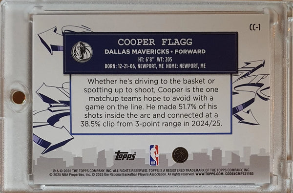 2025 Topps Cooper Flagg Rookie #CC-1 HOLO FOIL Clutch City Prospect RC - Rare