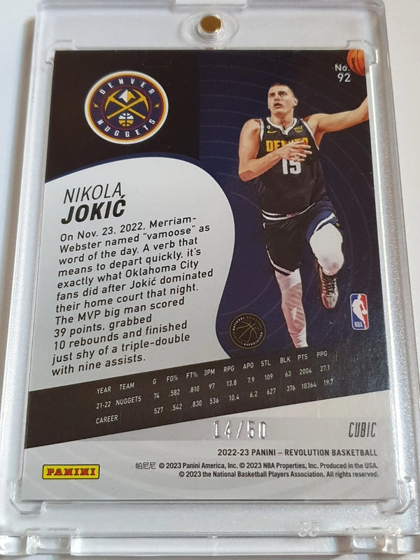 2022 Panini Revolution Nikola Jokic #92 CUBIC /60 Holo - Ready to Grade