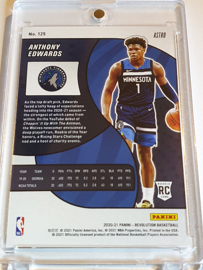 2020 Revolution Anthony Edwards Rookie #125 ASTRO HOLO - Ready to Grad –  Perfect Edges Cards