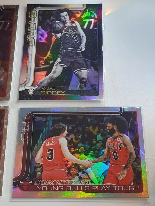 Lot of 4 x 2025 Topps Flagship Josh Giddey (Bulls) Holos Variants - Rare