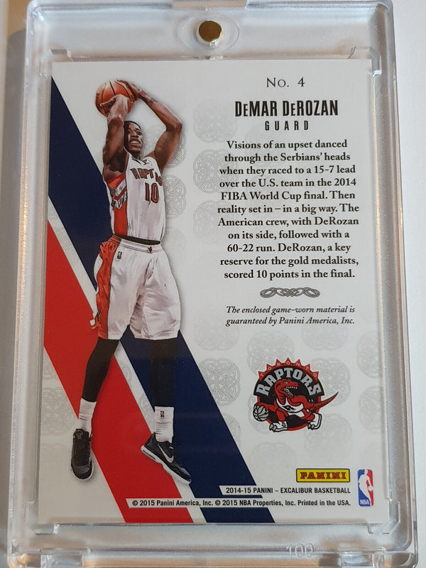 2014 Panini Excalibur DeMar DeRozan #PATCH Game Worn Jersey - Rare