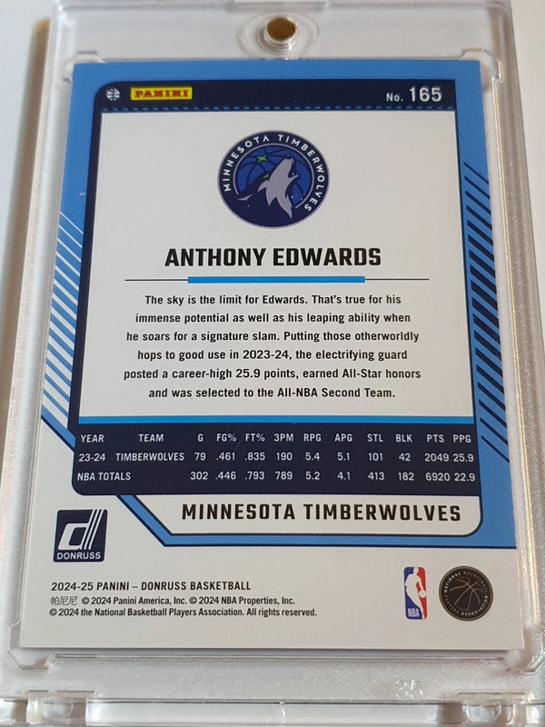 2024 Panini Donruss Anthony Edwards #165 CHOICE RED /99 Holo - Ready to Grade