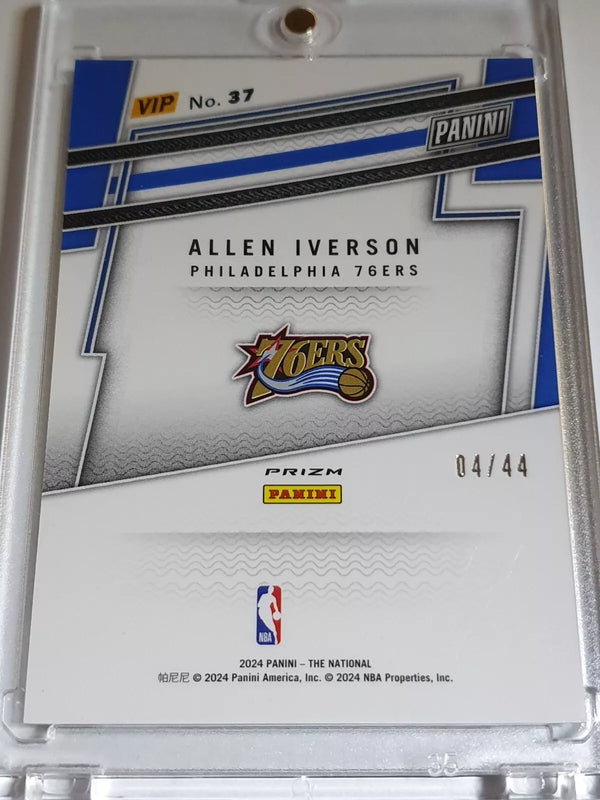 2024 Panini National Allen Iverson BLACK YELLOW GREEN SHIMMER /44 VIP #37 - Rare