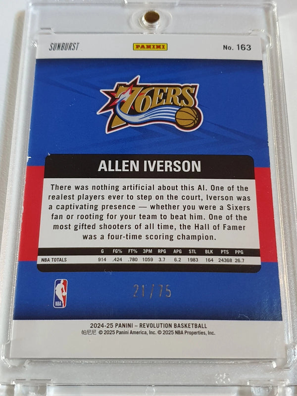 2024 Panini Revolution Allen Iverson #163 SUNBURST /75 Holo Legends - Rare