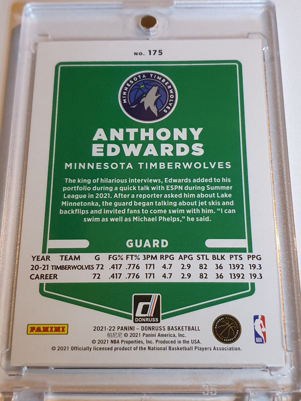 2021 Donruss Anthony Edwards #175 RED LASER /99 Holo - Ready to Grade