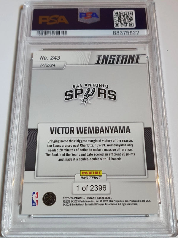 2023 Panini Instant Victor Wembanyama Rookie #243 /2396 RC - PSA 9 (POP 65)