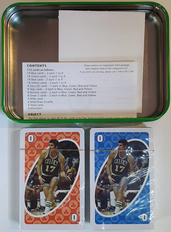 2005 Mattel UNO Boston Celtics Legends Edition Tin Set - Good Condition