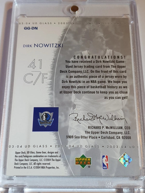 2003 Upper Deck Glass Dirk Nowitzki #PATCH Game Worn Jersey - Ready to Grade