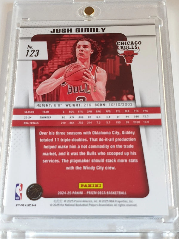 2024 Panini Prizm Deca Josh Giddey #123 BLACK GOLD /5 Holo (Bulls) - Rare
