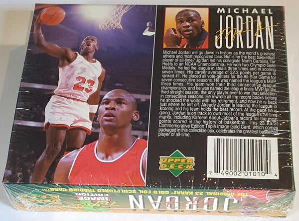1996 Upper Deck Michael Jordan 23KT Gold Card Triple Image - Factory Sealed Box