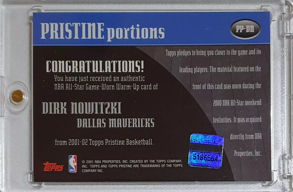 2001 Topps Pristine Dirk Nowitzki #PATCH Game Worn Jersey - Ready to Grade