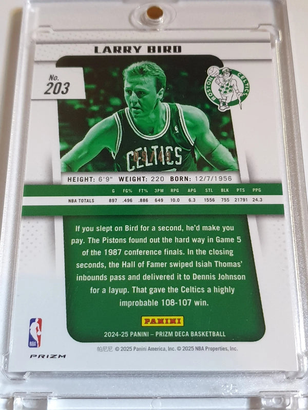 2024 Panini Prizm Deca Larry Bird #203 ORANGE /49 Holo - Ready to Grade