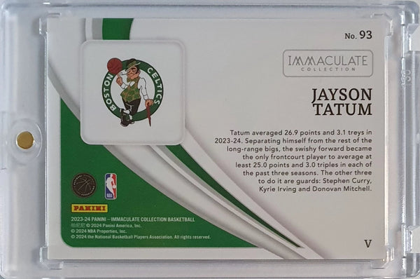 2023 Panini Immaculate Jayson Tatum #93 VARATION SILVER /75 Foil Edition - Rare