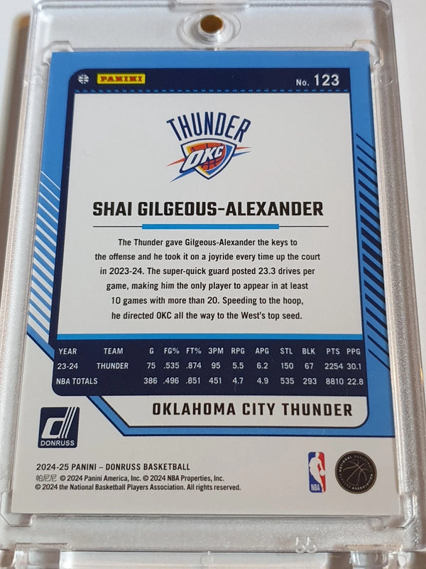2024 Panini Donruss Shai Gilgeous-Alexander #123 RED HOLO LASER /99 Holo - Rare