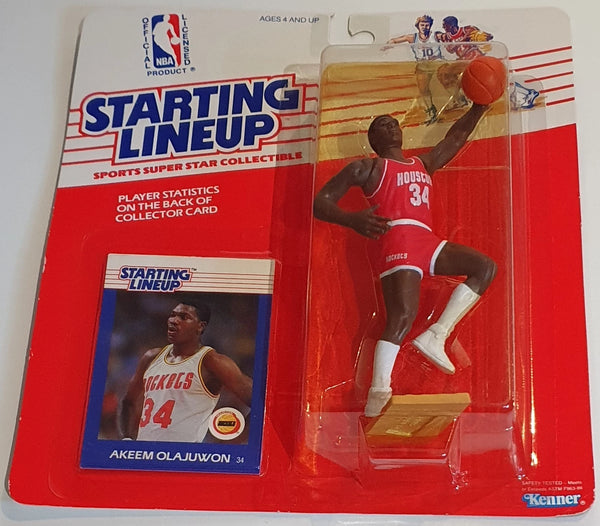 1988 Kenner Starting Lineup Hakeem Olajuwon Figurine - Sealed Figure & Card