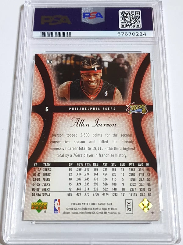 2006 Upper Deck Sweet Shot Allen Iverson #65 GOLD /199 Foil - PSA 9 (POP 1)