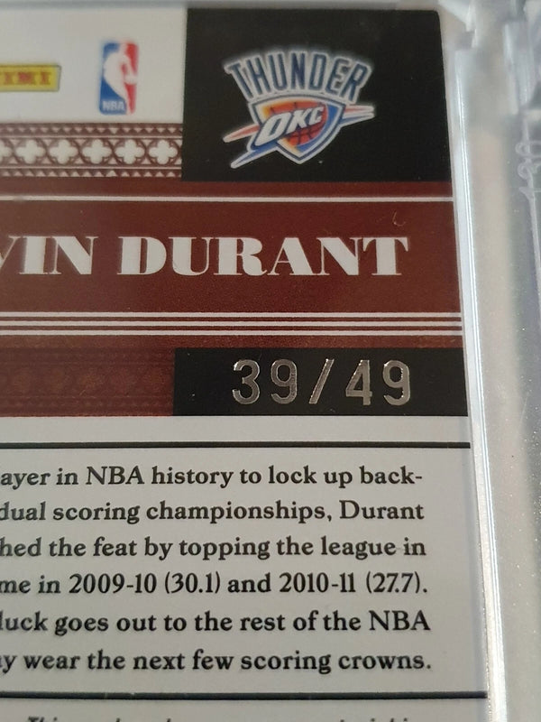 2010 Playoff National Treasures Kevin Durant PATCH /49 Game Worn Jerseys - Rare