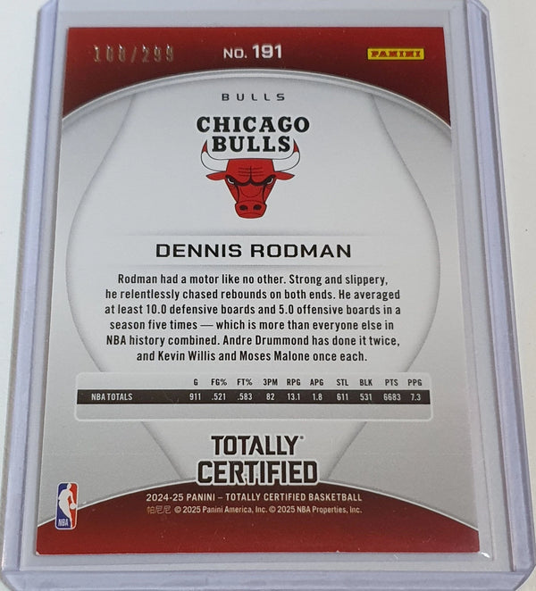 2024 Totally Certified Dennis Rodman #191 NEON ORANGE MIRROR /299 Holo - Rare