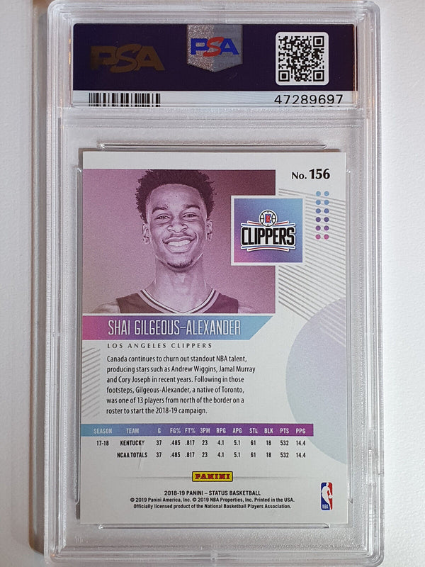 2018 Panini Status Shai Gilgeous-Alexander Rookie #106 PURPLE HOLO RC - PSA 9