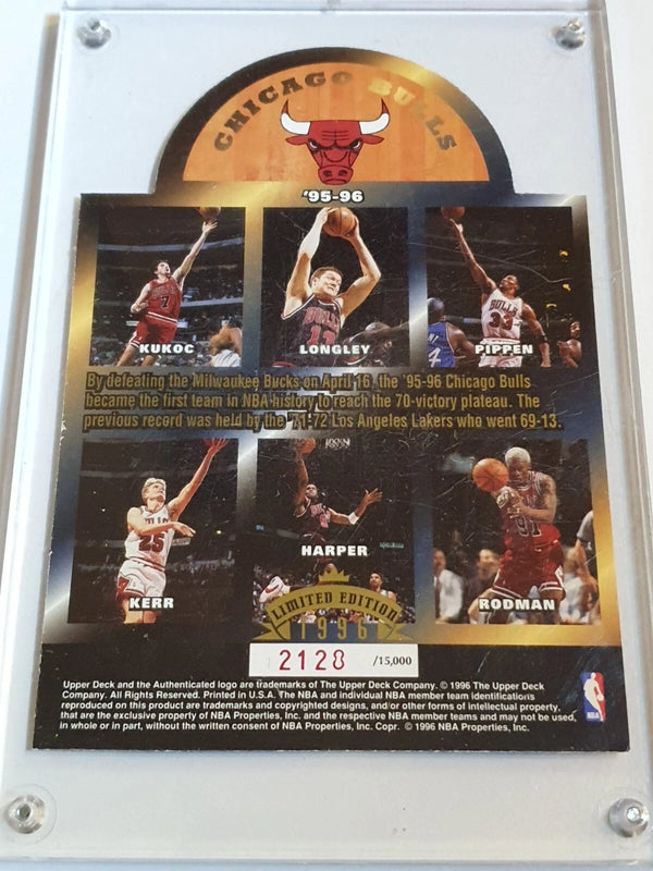 1996 Upper Deck Chicago Bulls /15000 1st 70-Win Season Die-Cut - Michael Jordan
