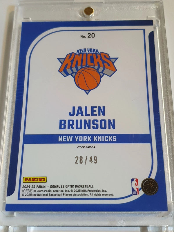 2024 Panini Donruss Optic Jalen Brunson #20 BLUE /49 Holo Elite Dominators