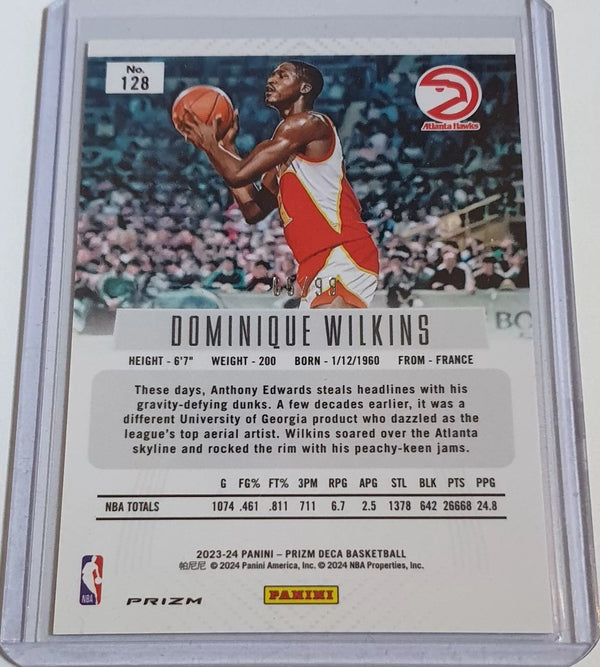 2023 Panini Prizm Deca Dominique Wilkins #128 PURPLE /99 Holo - Ready to Grade