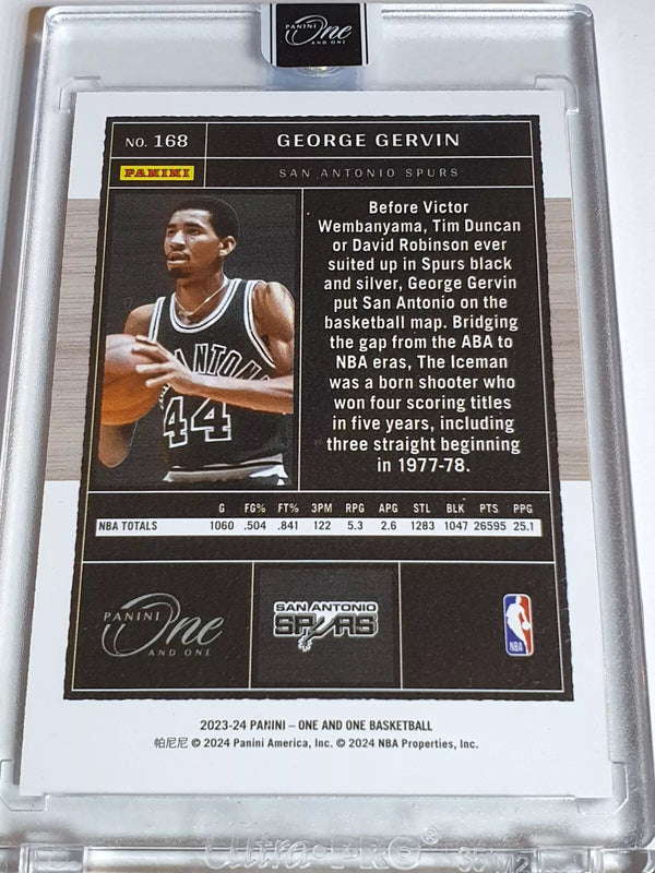 2023 Panini One and One George Gervin #168 BLUE /35 Holo - Panini Factory Sealed