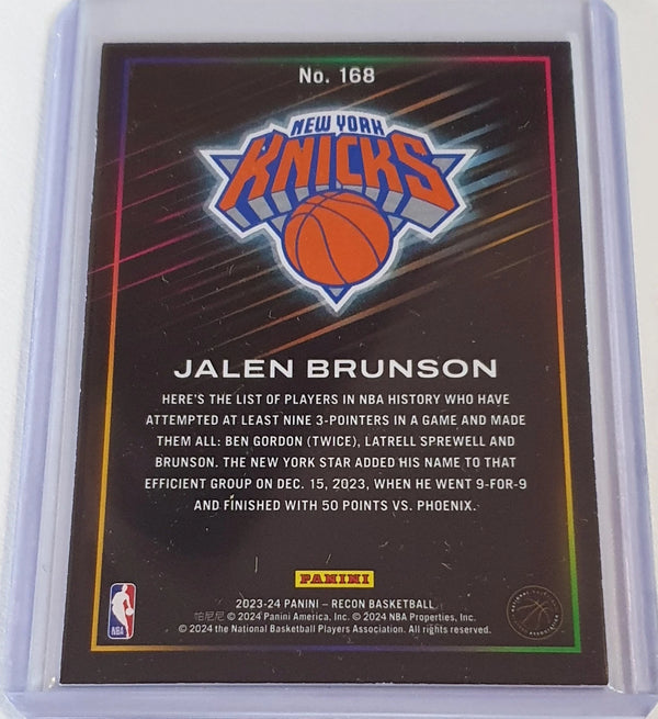 2023 Panini Recon Jalen Brunson #168 BLUE /99 Holo - Ready to Grade