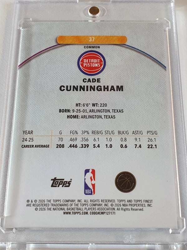 2025 Topps Finest Cade Cunningham #37 PURPLE X-FRACTOR /150 - Rare