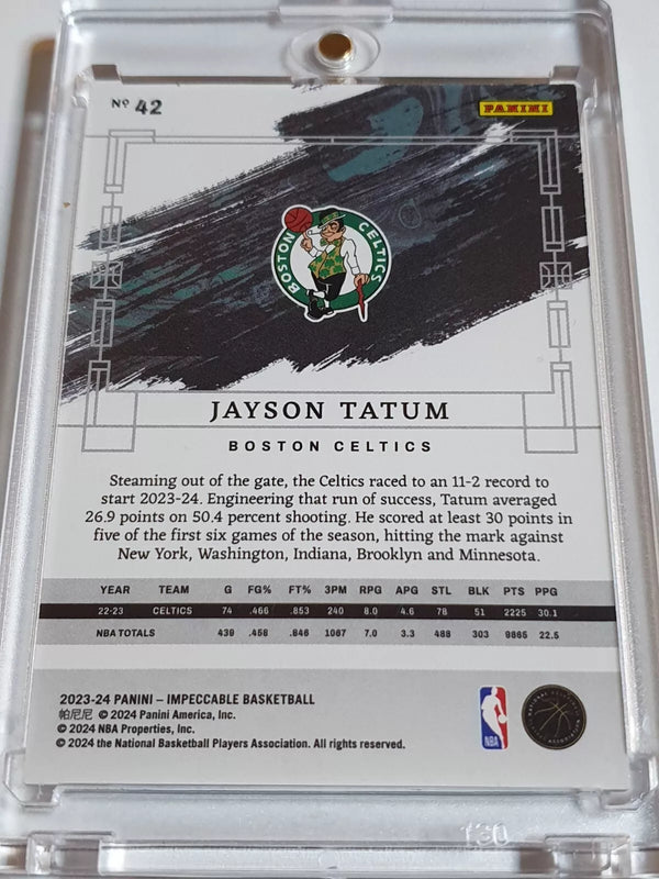 2023 Panini Impeccable Jayson Tatum #42 BRONZE /99 Edition - Ready to Grade