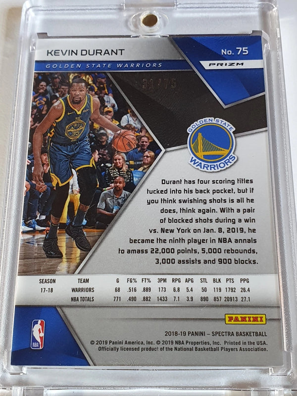 2018 Panini Spectra Kevin Durant #75 NEON BLUE /75 Holo - Ready to Grade