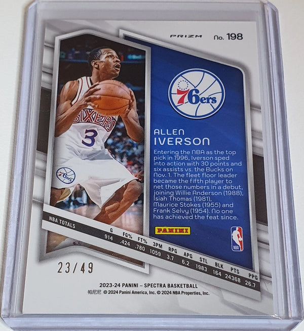 2023 Panini Spectra Allen Iverson #198 ASTRAL /49 Prizm - Ready to Grade