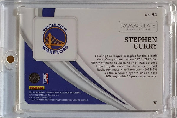 2023 Panini Immaculate Stephen Curry #94 VARATION BLUE 25/25 Foil Edition - Rare