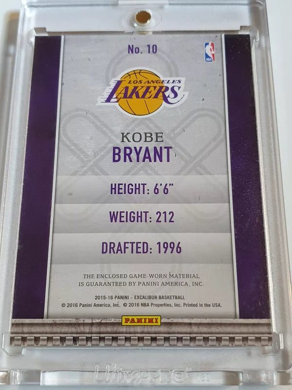 2015 Panini Excalibur Kobe Bryant #PATCH Game Worn Jersey - Ready to Grade